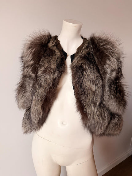 Luxury genuine fox fur cape for evening wear