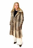 Rare vintage leopard pattern fur coat made from genuine fur