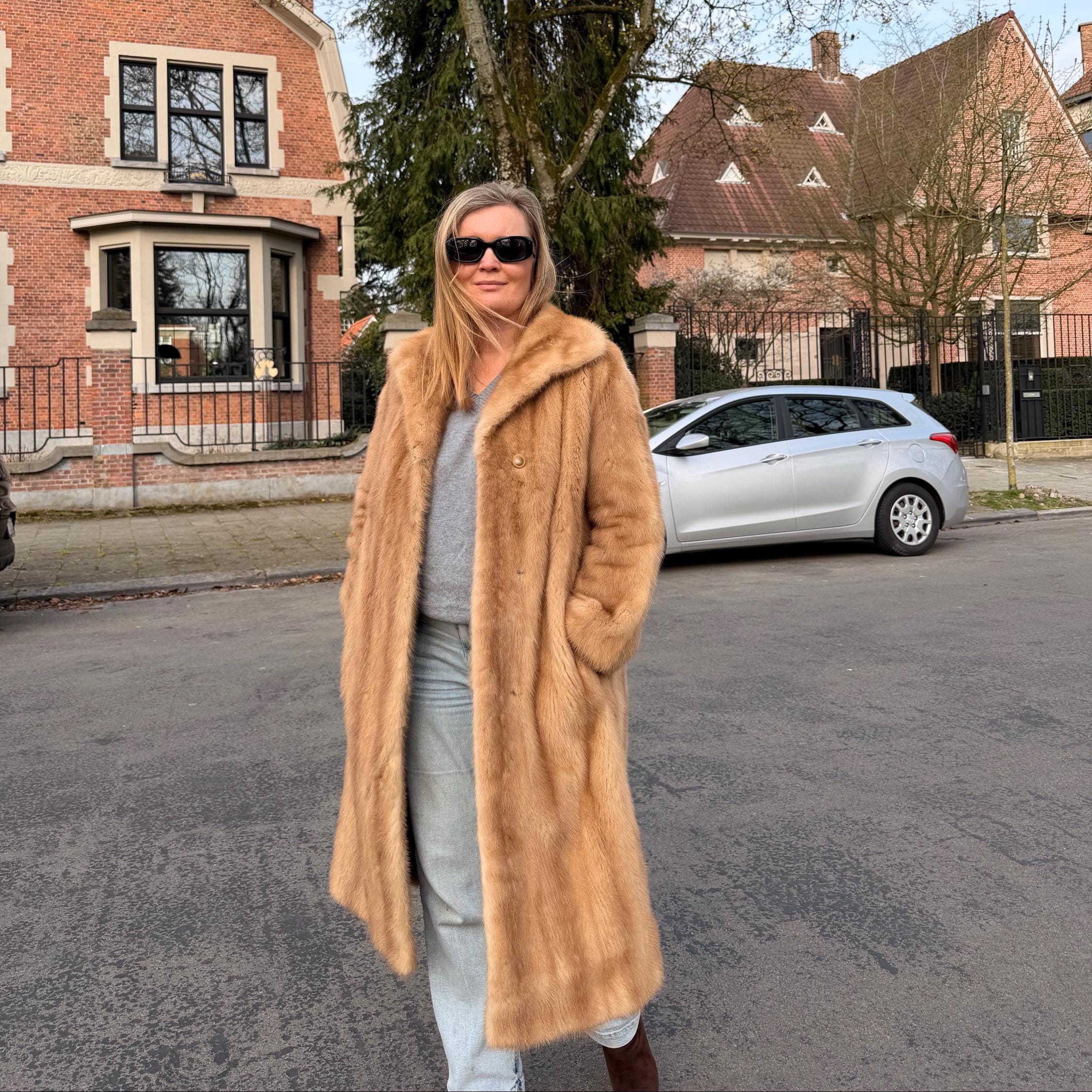 Vintage Saga pastel mink fur coat for women