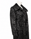 Black Long Lamb Fur Coat - L