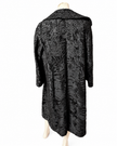 Black Long Lamb Fur Coat - L