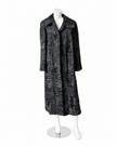 Black Long Lamb Fur Coat - L