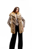 Vintage coyote fur vest made from genuine fur