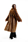 Vintage genuine beaver fur trench-style coat