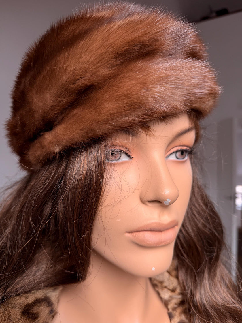 Vintage genuine mink and Astrakhan fur hat sourced in Belgium