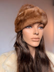Vintage light pastel mink beret and pillbox style hat sourced in Belgium