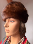 Vintage mink beret and pillbox style hat sourced in Belgium