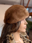 Vintage pastel mink beret and pillbox style hat sourced in Belgium