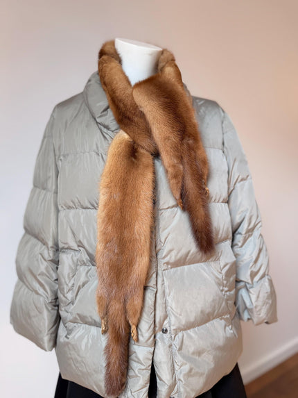 Vintage pastel mink fur scarf made from genuine mink fur