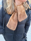Vintage pastel mink fur wrap with textile lining