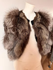 Vintage silver fox fur stole cape made from genuine fox fur