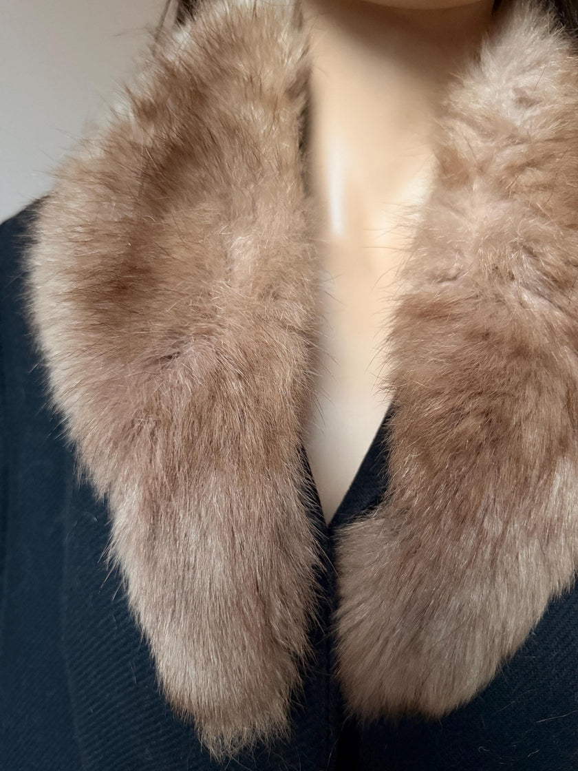 Beige Lamb Fur Collar