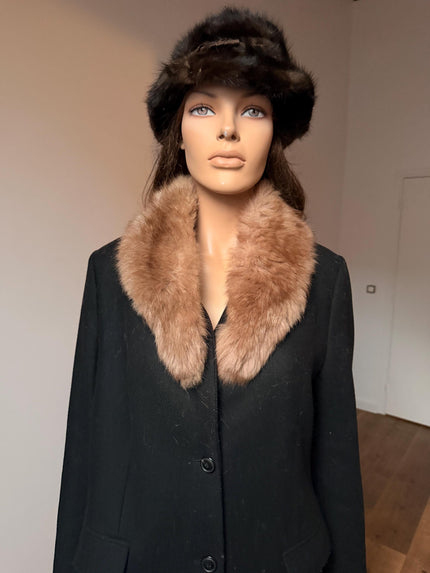 Beige Lamb Fur Collar