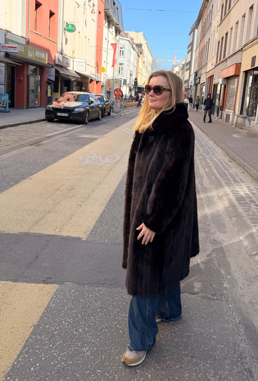 Brown Mink Coat - Size M-L