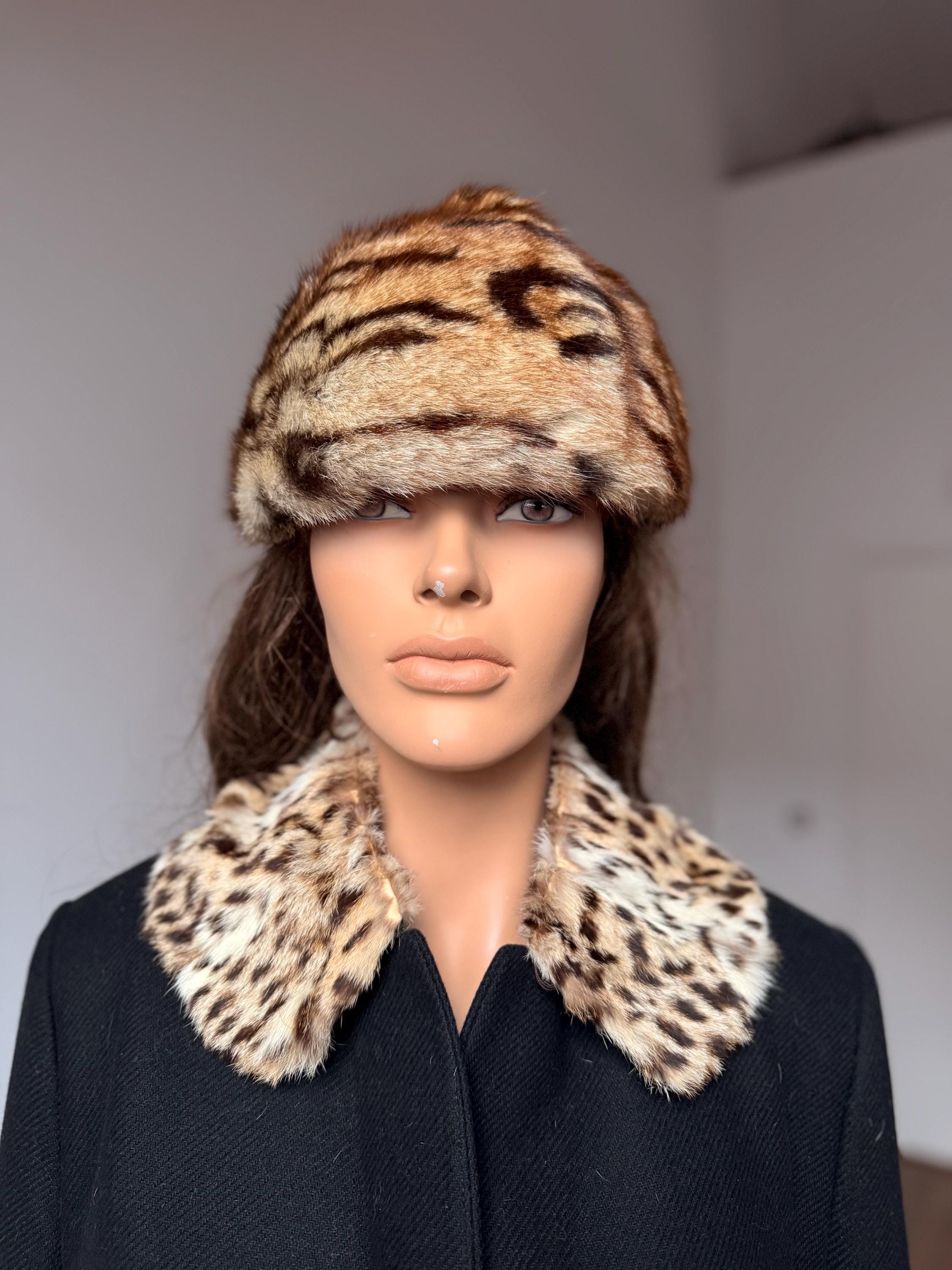 Tiger Print Fur Hat