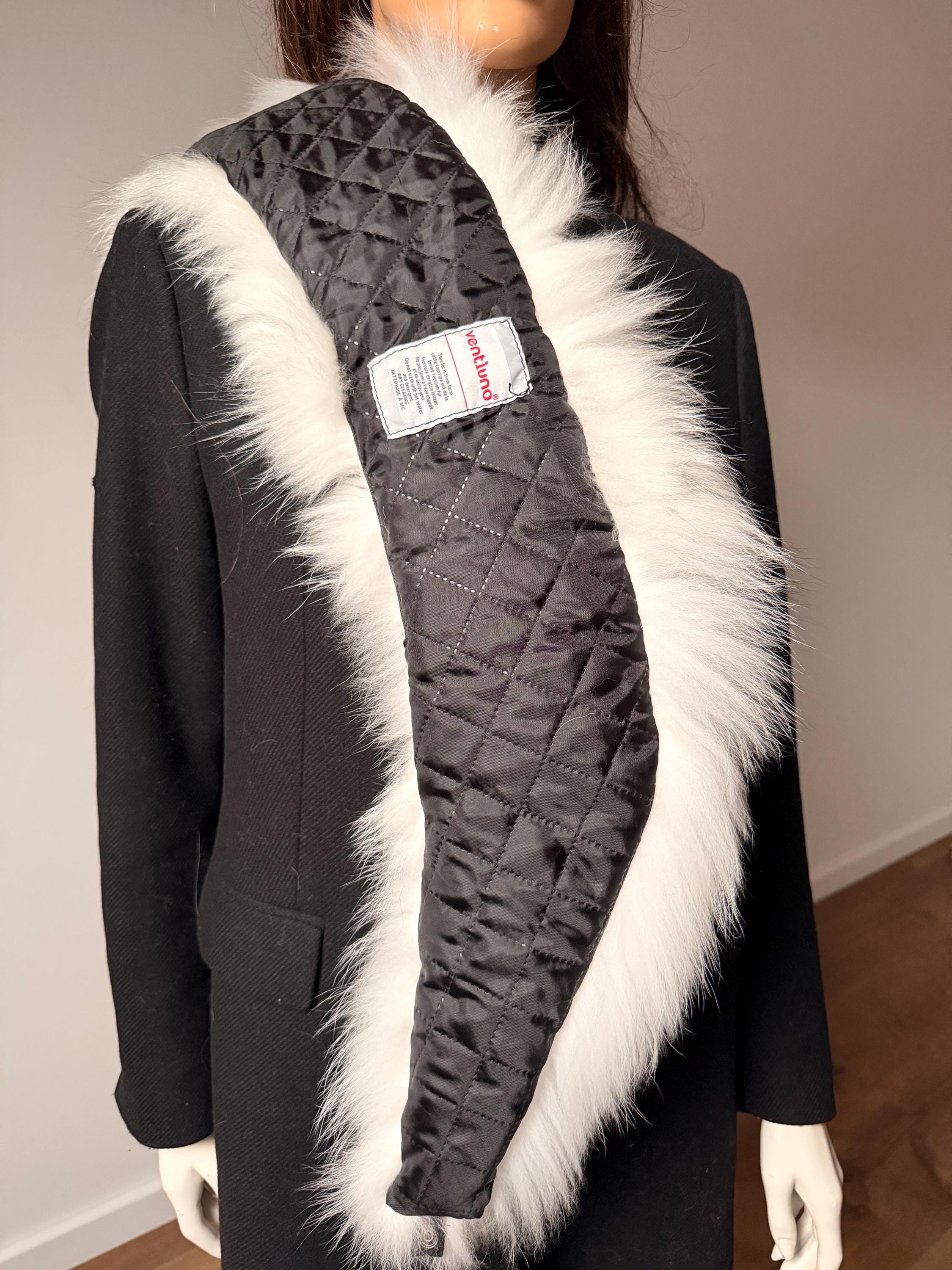 White Raccoon Fur Collar
