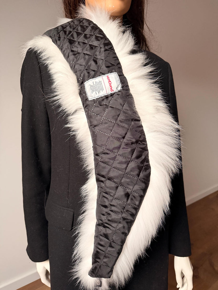White Raccoon Fur Collar