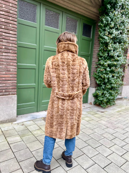 Beige Mink Fur Coat - L-XL