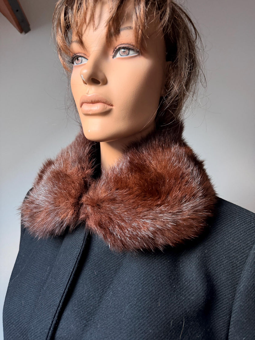 Brown Fur Collar