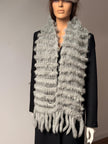 Grey Rabbit Fur Scarf