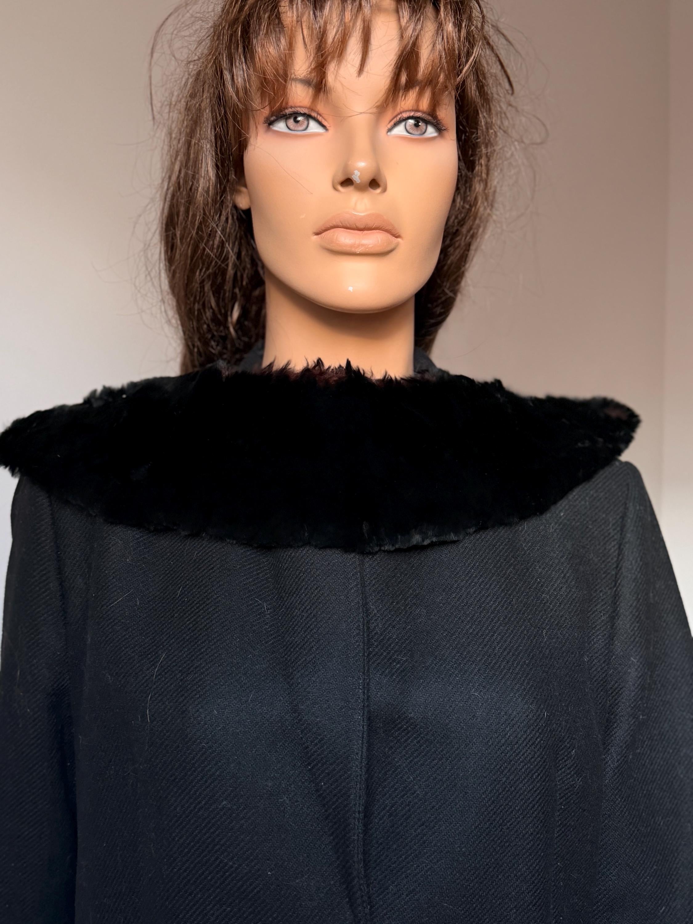 Black Sheepskin Fur Collar