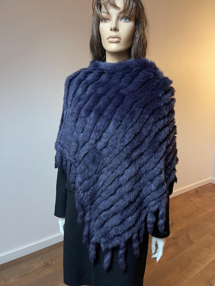 Rabbit Fur Poncho Wrap