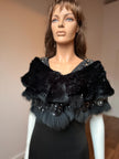 Black Rabbit Fur Stole