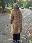 Long Beige Mink Fur Coat - L-XL