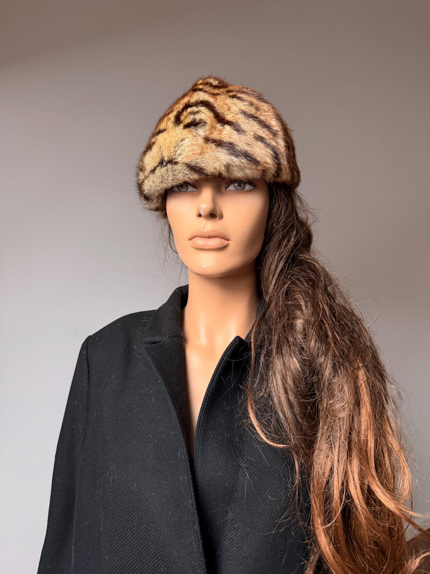 Tiger Print Fur Hat