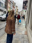 Brown Lamb Fur Jacket - M