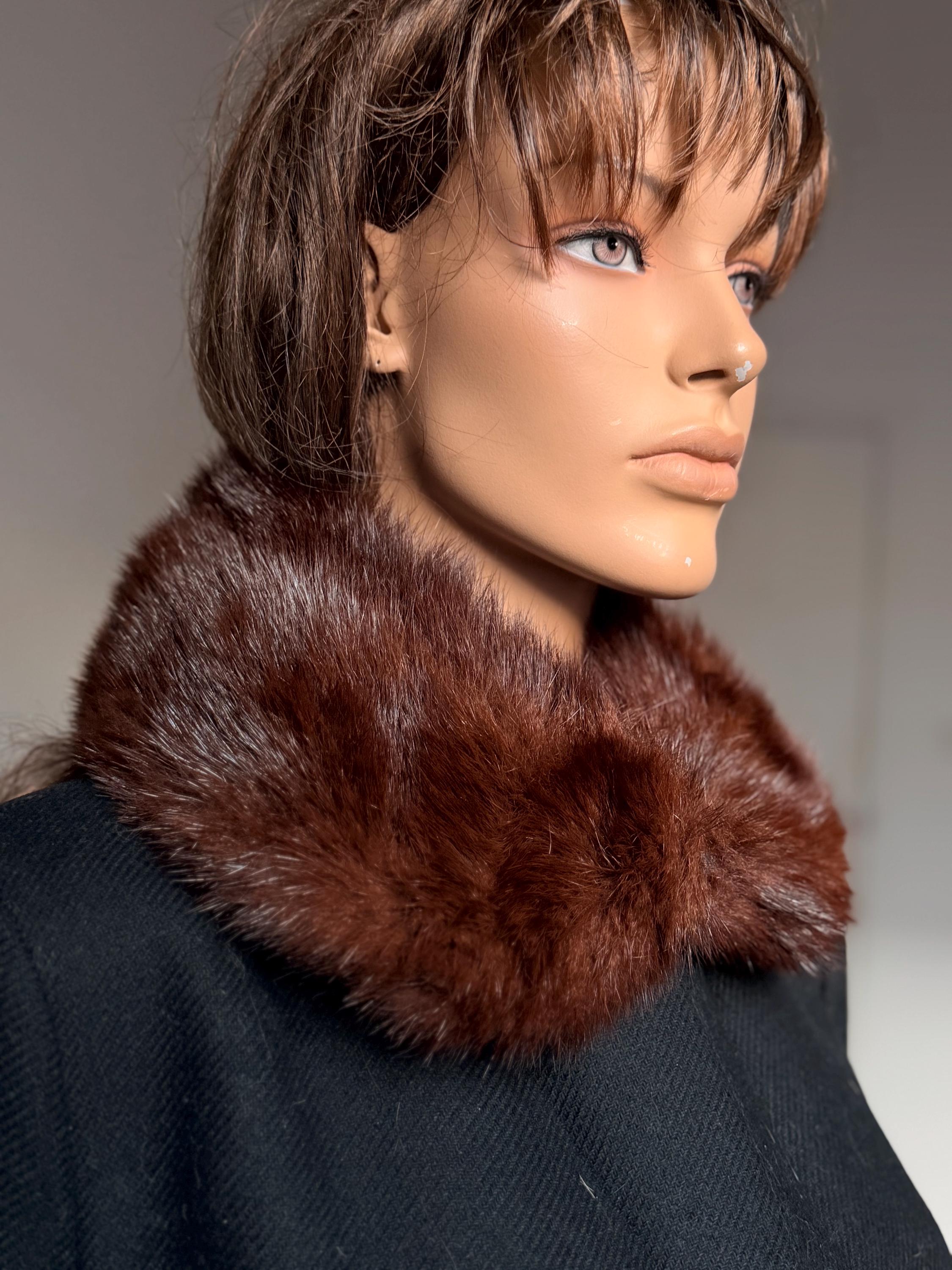 Brown Fur Collar