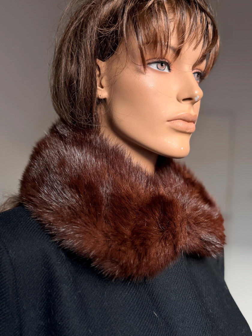 Brown Fur Collar
