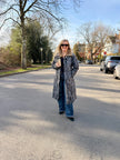 Grey Goat Fur Coat - S