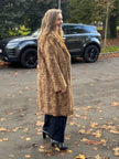Long Beige Mink Fur Coat - L-XL