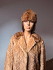 Pastel Mink Fur Hat with Pompom