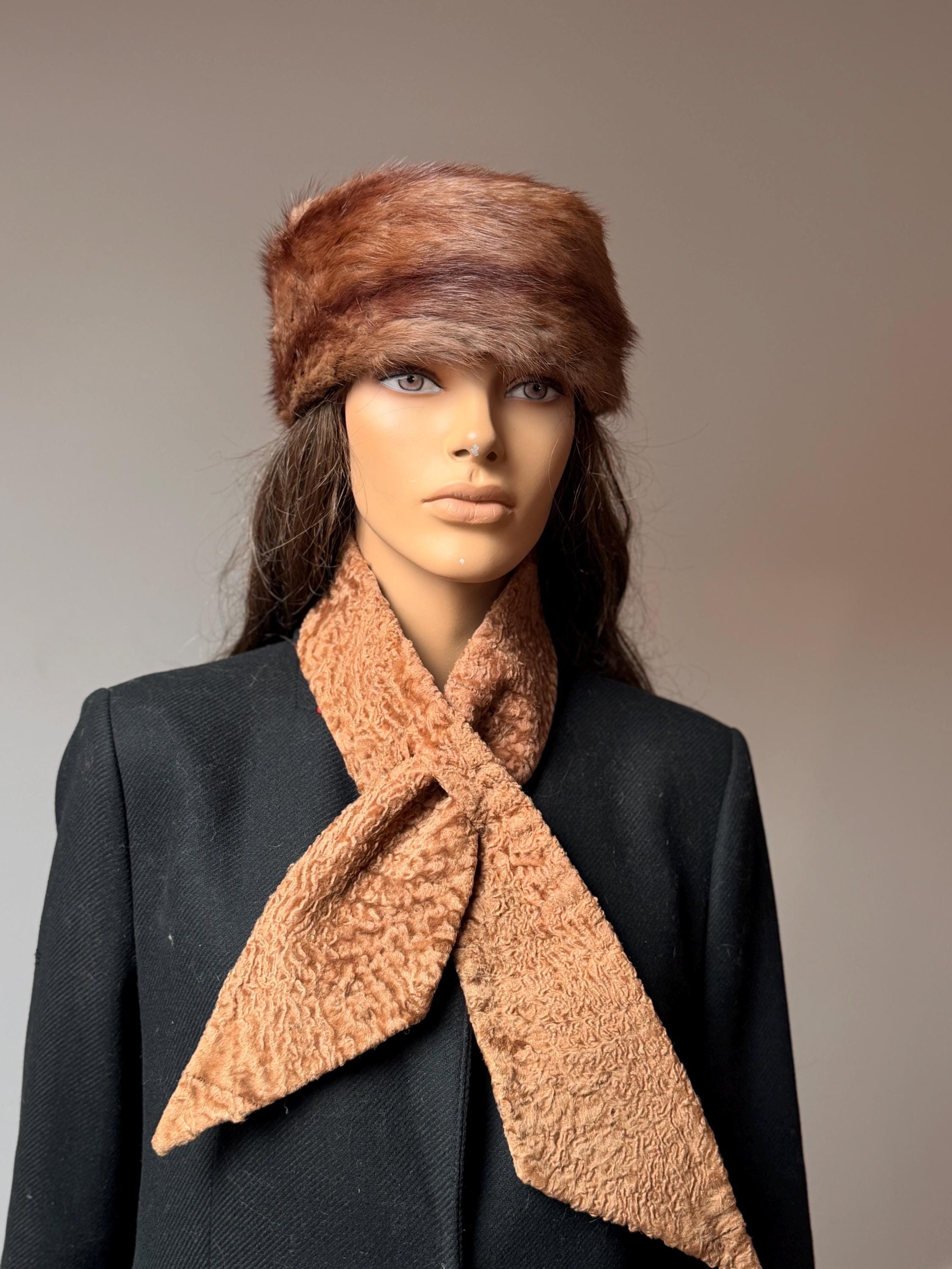 Brown Muskrat  Fur Hat