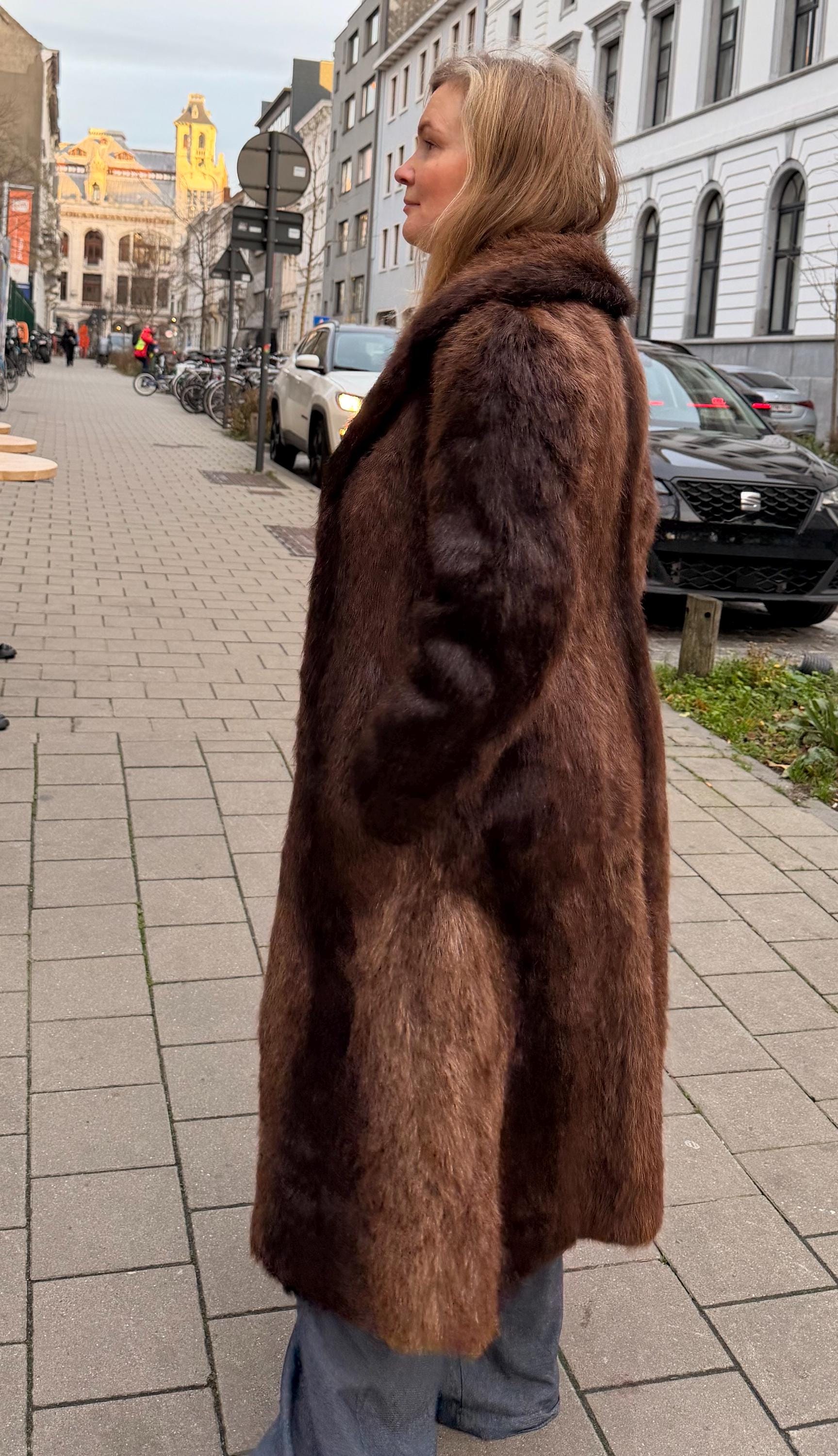 Beaver Fur Coat - S