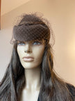 Brown Velour Pillbox Hat