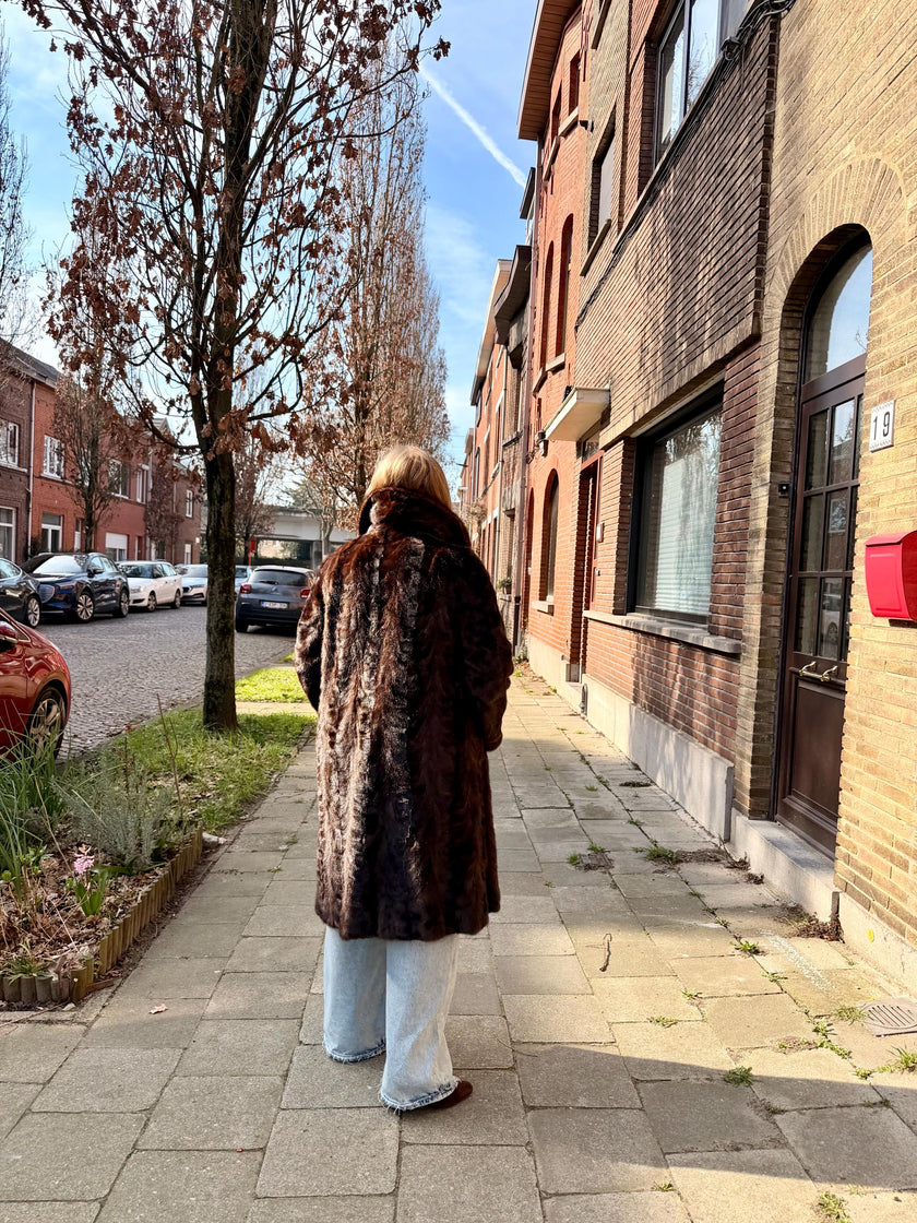 Brown Mink Fur Coat – M-XL