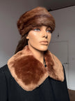 Mouton Beige Fur Collar