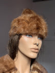 Pastel Mink Fur Hat with Pompom