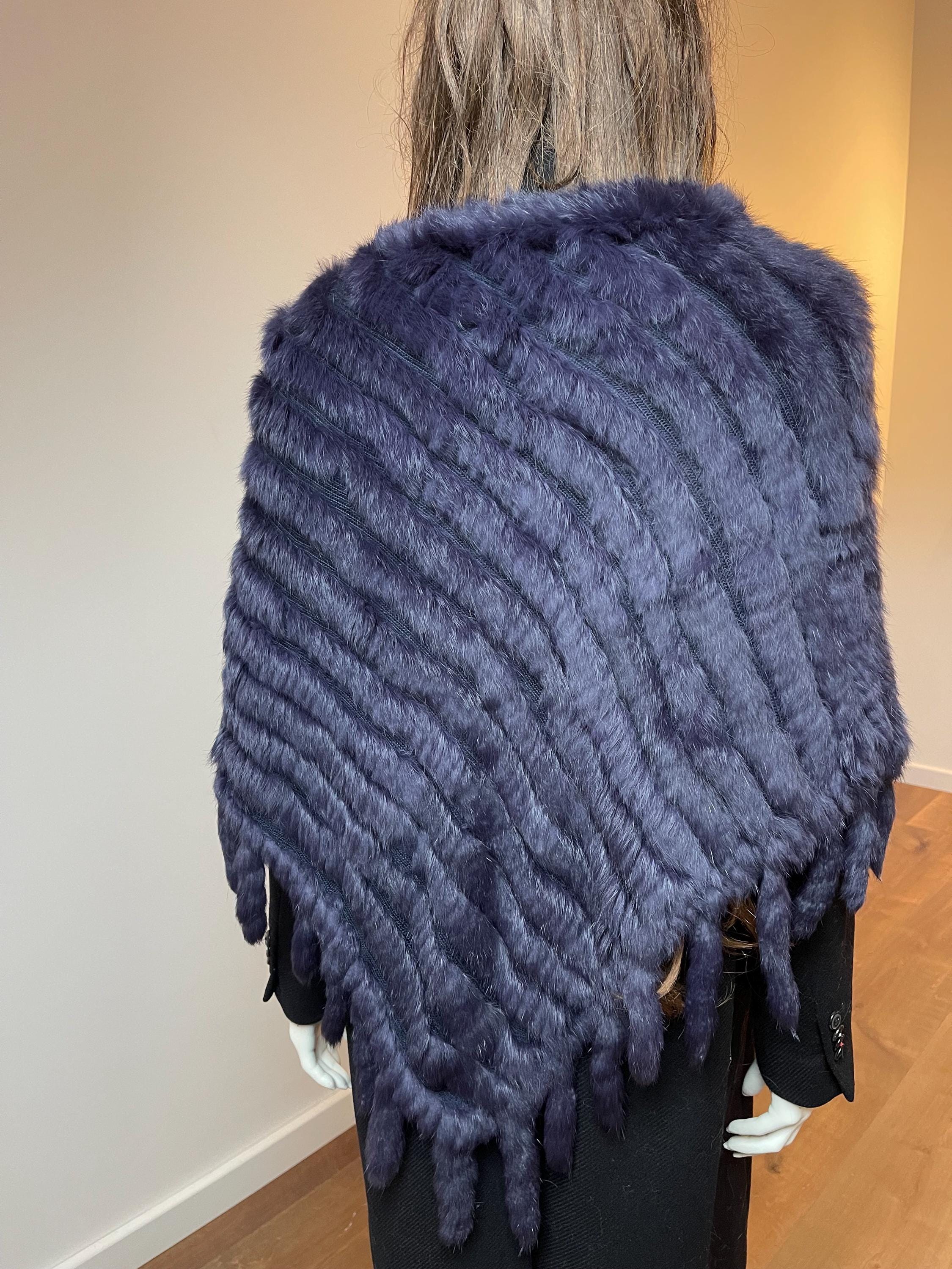 Rabbit Fur Poncho Wrap
