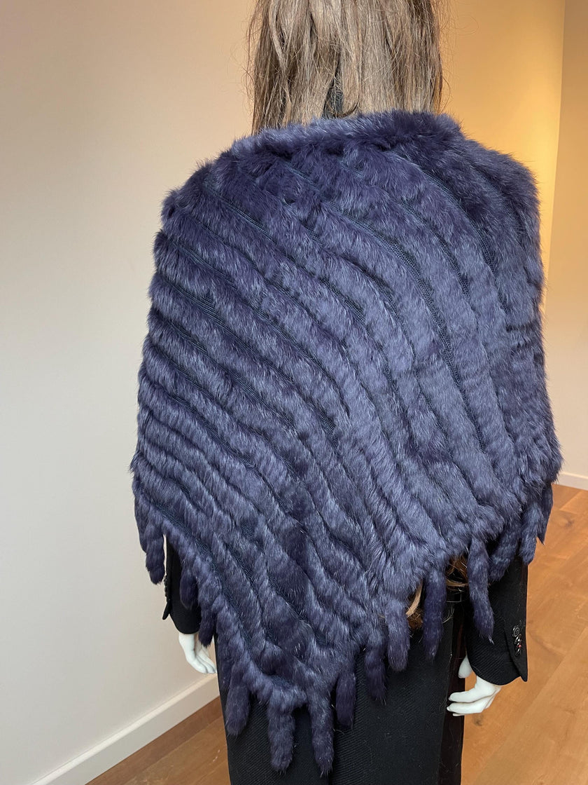 Rabbit Fur Poncho Wrap