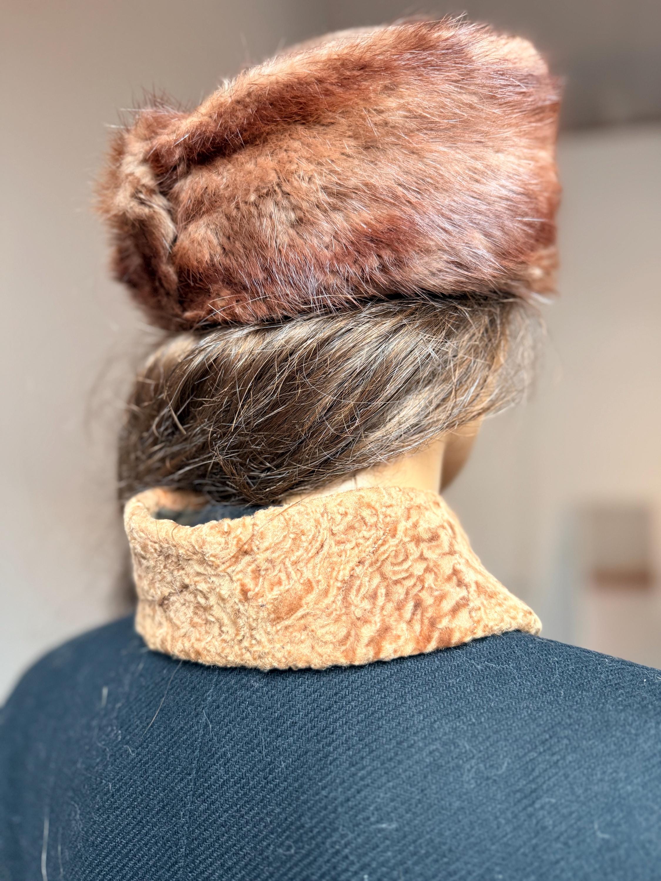 Brown Muskrat  Fur Hat