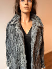 Grey Goat Fur Coat - S