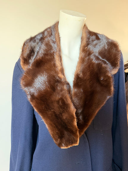 1980s brown mink fur collar made from genuine mink fur