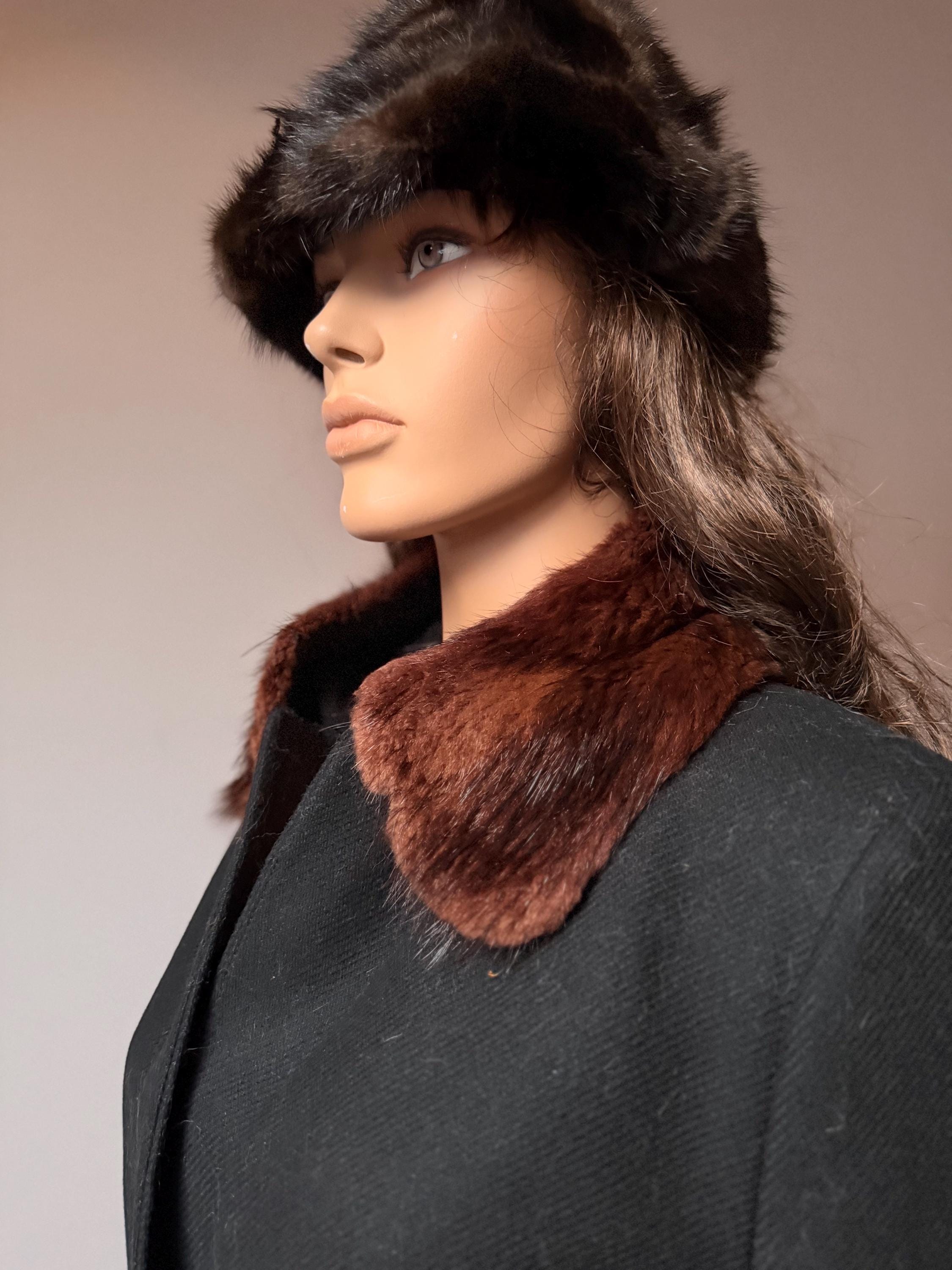 Set Brown Fur Collar & Cuffs