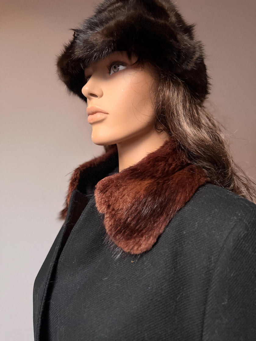 Set Brown Fur Collar & Cuffs