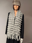 Grey Rabbit Fur Scarf