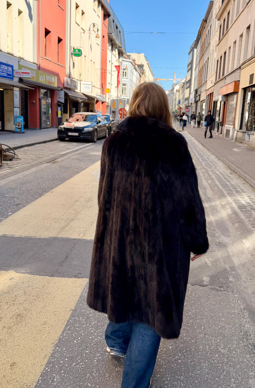Brown Mink Coat - Size M-L